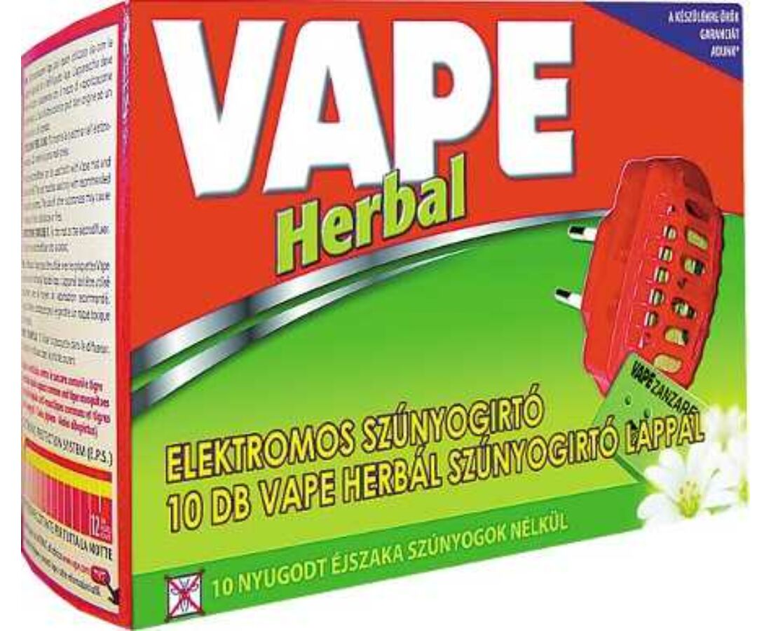 VAPE Herbál elektromos lapkás szúnyogírtó +10 lap