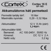Kép 2/2 - Cortex 16 liter Li-ion akkumulátoros permetező