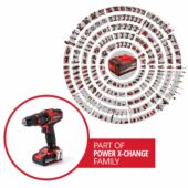 Kép 2/9 - Einhell TE-CD 18/40 Li-i akkus ütvefúró-csavarozó + 64db tartozék (2db 2Ah akkuval és töltővel), Power X-Change