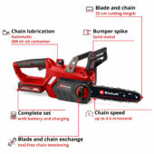 Kép 19/25 - Einhell GE-LC 18 Li Kit akkumulátoros láncfűrész (18V 3,0Ah) Power X-Change