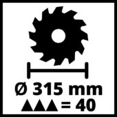 Kép 9/9 - Einhell TC-TS 315 U asztali körfűrész, 315mm, 2kW