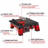 Kép 2/9 - Einhell TE-TC 18/115 Li-Solo akkus csempevágó gép, 18V (akku és töltő nélkül)
