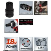 Kép 2/7 - Einhell TE-CW 18 Li BL - Solo akkus ütvecsavarozó 1/2