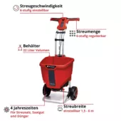 Kép 4/10 - Einhell GE-SR 18/22 Li-Solo akkus univerzális szórókocsi 22 l, Power X-Change