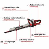 Kép 11/15 - Einhell GE-CH 18/60 Li-Solo sövényvágó, 18V, 60cm (akku és töltő nélkül) Power X-Change