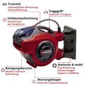 Kép 3/9 - Einhell GE-HR 18/30 WH Li-Solo Akkus Tömlődob