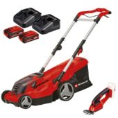 Kép 1/17 - Einhell GE-CM 36/37 Li Set akkus fűnyíró + fűnyíró olló (2db 3Ah akkuval és töltővel)