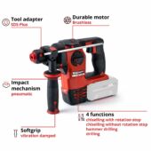 Kép 8/13 - Einhell Herocco Solo Akkus Bontókalapács 2,2J Akku és töltő nélkül - Power X-Change