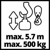 Kép 10/13 -  Einhell TC-EH 500 drótköteles emelő, csörlő, 230V, 800W