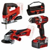 Kép 1/17 - Einhell TE-TK 18/3 Li Kit (JS+CD+AG) akkus szerszámgép szett, 1x4.0Ah akkuval és töltővel