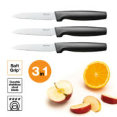 Kép 3/3 - Fiskars általános késkészlet, fekete, 3db-os