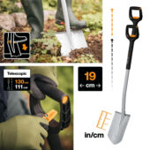 Kép 8/13 - Fiskars Xact teleszkópos hegyes ásó, 110-130cm