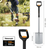 Kép 10/10 - Fiskars Xact teleszkópos ásólapát, 110-130cm