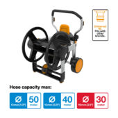 Kép 8/12 - Fiskars manuális tömlőkocsi XL, kerékkel, tartozékokkal, 20m 1/2&quot;-os tömlővel