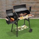 Kép 3/6 - 2in1 faszenes BBQ grill és smoker