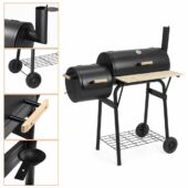 Kép 2/6 - 2in1 faszenes BBQ grill és smoker