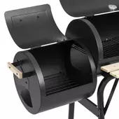 Kép 5/6 - 2in1 faszenes BBQ grill és smoker