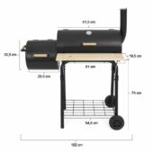 Kép 6/6 - 2in1 faszenes BBQ grill és smoker