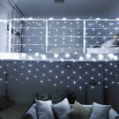 Kép 1/5 - 128 LED-es hálós fényfüzér, hidegfehér színben