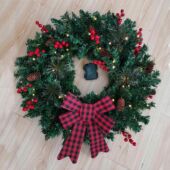 Kép 5/5 - Karácsonyi ajtódísz 60 cm-es, 50 LED -del