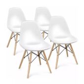 Kép 1/3 - 4 db modern étkezőszék, fehér