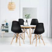 Kép 2/2 - 4 db modern étkezőszék, fekete