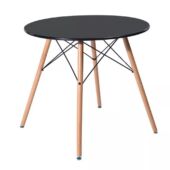 Kép 2/3 - 4 db modern étkezőszék asztallal, fekete