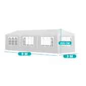 Kép 6/6 - Party sátor fehér színben 3×9 méter