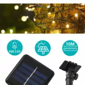 Kép 2/8 - 100 LED-es napelemes kerti fényfüzér, színes, 10 m