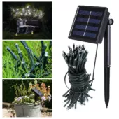 Kép 7/9 - 100 LED-es napelemes kerti fényfüzér, hideg fehér, 10 m