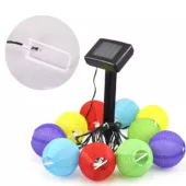 Kép 4/4 - 10 db-os, színes, szolár lampionfüzér