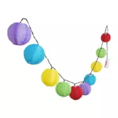 Kép 2/4 - Party lampion 10LED 10db gömb elemes (2xAA, nem tartalmaz)