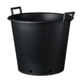 Kép 1/3 - Nature Polietilén virágcserép füllel, 50 l, 40,5 x D51 cm, fekete