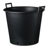 Kép 1/3 - Nature Polietilén virágcserép füllel, 90 l, 49,5 x D60,5 cm, fekete