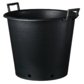 Kép 1/3 - Nature Polietilén virágcserép füllel, 110 l, 51,5 x D64,5 cm, fekete