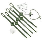 Kép 1/3 - Nature Műanyag futónövény rögzítő, 6 db, D24/45 mm, zöld