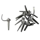 Kép 1/3 - Nature Futónövény rögzítő 10 db, D10 mm, fém, szürke