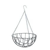 Kép 1/4 - Nature Függőkosár kerek, 16 x D30 cm, antracitszürke