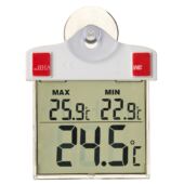 Kép 1/5 - Nature Digitális thermometer ablakra, 17 x 11 x 3,5 cm, fehér