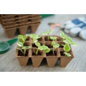 Kép 2/3 - Nature 100%-ban farostból készült termesztő cserép 6x12db, 4 x 4 x 5cm