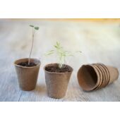 Kép 2/4 - Nature 100%-ban farostból készült termesztő cserép  6xØ6cm 18db kerek