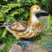 Kép 3/5 - Nortene Ducky dekoratív fém kacsa figura, 31 cm magas