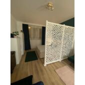 Kép 5/11 - Nortene Mosaic mintás térelválasztó , futtató panel fehér 1x2m