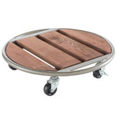 Kép 2/4 - Nortene Flora Roll Metal Wood virágalátét fémből és fából 35 cm