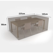 Kép 2/6 - Nortene Covertop kerti bútortakaró (asztal + székek), 225 x 145 x 90 cm