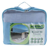 Kép 1/5 - Nortene napvitorla négyzte alakú - 3,6 x 3,6  kék (Sun-Net Kit Polyester)