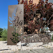 Kép 4/4 - Nortene metal border mini kerítés, festett fém ágyásszegély (40x100 cm) - Athea, levél