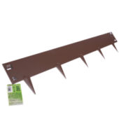 Kép 6/7 - Nortene Easy Bordura leszúrható, acél ágyásszegély, gyepszegély, barna 106 x 18 cm