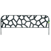 Kép 1/3 - Nortene metal border mini kerítés, festett fém ágyásszegély (40x100 cm) - Stone, kőfal