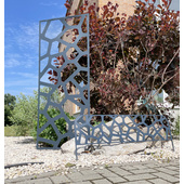 Kép 3/3 - Nortene metal border mini kerítés, festett fém ágyásszegély (40x100 cm) - Stone, kőfal
